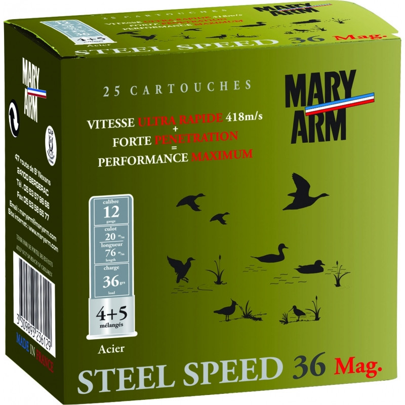 CARTOUCHES MARY ARM STEEL SPEED 36G CAL 12/76
