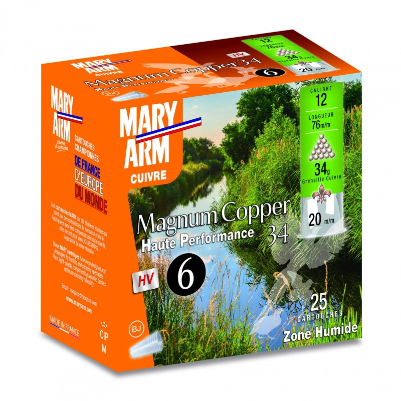 CARTOUCHES MARY ARM CAL 12/76 MAGNUM COPPER 34 GR