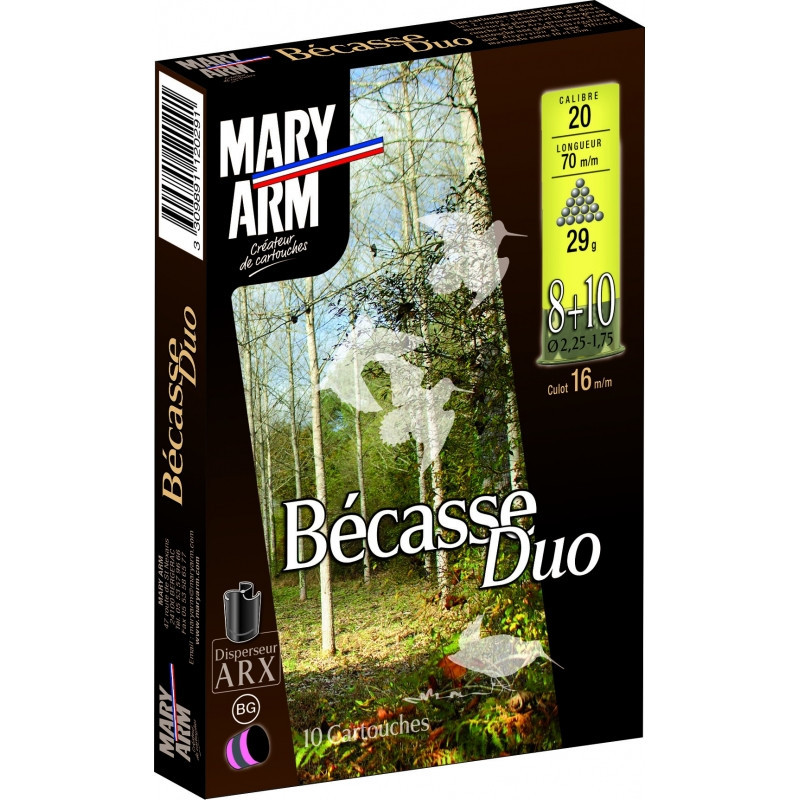 CARTOUCHES MARY ARM CAL 20/70 BECASSE DUO 8+10