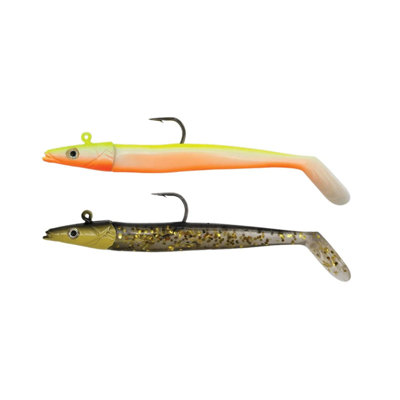 LEURRE SOUPLE ADAM'S LANCEEL 100MM - YELLOW WHITE + GOLD (2 PCS)
